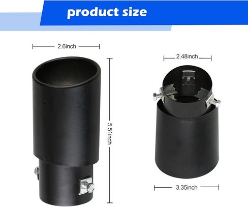 1 PC Car Exhaust Muffler, 2.48" Inlet 3.3" Outlet Exhaust Muffler Flue Muffler,Stainless Steel Exhaust Tip for Fitment on Most Cars, Sedans, and Trucks (Black #Bending) in Saudi Arabia