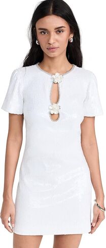 Self Portrait Women's White Sequin Mini Dress in Kuwait
