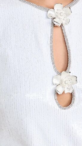 Self Portrait Women's White Sequin Mini Dress in Kuwait