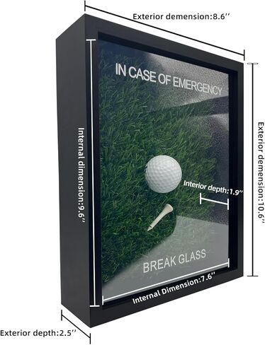 COTABATY ديكور الجولف Gag Wall Art هدايا رائعة للاعبي الجولف، كرة حقيقية وقمزة، مضحكة في حالة هدية زجاجية لكسر الطوارئ، هدايا جولف للرجال فريدة من نوعها، هدايا عيد ميلاد للأب أو الأم in Kuwait