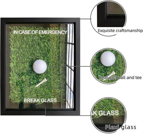 COTABATY ديكور الجولف Gag Wall Art هدايا رائعة للاعبي الجولف، كرة حقيقية وقمزة، مضحكة في حالة هدية زجاجية لكسر الطوارئ، هدايا جولف للرجال فريدة من نوعها، هدايا عيد ميلاد للأب أو الأم in Kuwait