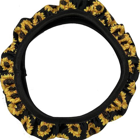 Stretch-On Steering Wheel Cover Black USA American Flag Printed Universal Car Steering Wheel Wrap for Vehicle Interior Steering Wheel Protector in Saudi Arabia