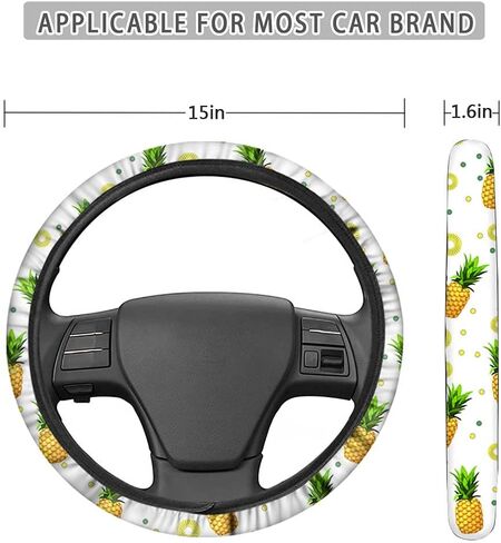 Stretch-On Steering Wheel Cover Black USA American Flag Printed Universal Car Steering Wheel Wrap for Vehicle Interior Steering Wheel Protector in Saudi Arabia