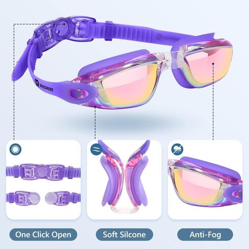 نظارات سباحة، نظارات سباحة مانعة للتسرب ومضادة للضباب للنساء والرجال والشباب البالغين in Kuwait