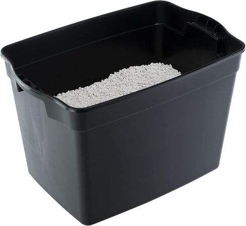 صندوق فضلات القطط من Ferplast Jumpy مع مدخل علوي؛ صندوق فضلات مضاد للكلاب مع شبكة فضلات علوية؛ 22.56 × 15.28 × 15.56؛ اسود وكريم in Kuwait