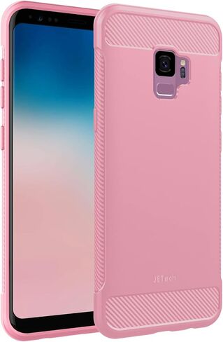 حافظة JETech رفيعة لهاتف Samsung Galaxy S9، غطاء هاتف رفيع ممتص للصدمات وتصميم من ألياف الكربون (أسود) in Kuwait