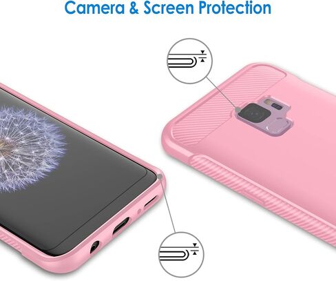 حافظة JETech رفيعة لهاتف Samsung Galaxy S9، غطاء هاتف رفيع ممتص للصدمات وتصميم من ألياف الكربون (أسود) in Kuwait