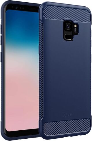 حافظة JETech رفيعة لهاتف Samsung Galaxy S9، غطاء هاتف رفيع ممتص للصدمات وتصميم من ألياف الكربون (أسود) in Kuwait