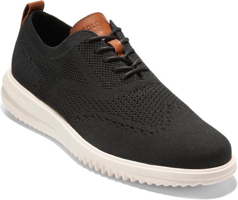 Cole Haan Mens Grand+ Stitchlite Wing Tip Oxford Black/Ivory 8.5 W - Wide in Saudi Arabia