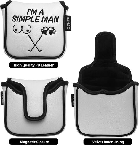 Golf Putter Cover | Funny Magnetic Mallet Putter Cover | Fits Most Mallet Putters | Golf Gifts for Dad | Golf Accessories for Men | 5.5 x 4.7 x 1.2 Inches in Saudi Arabia