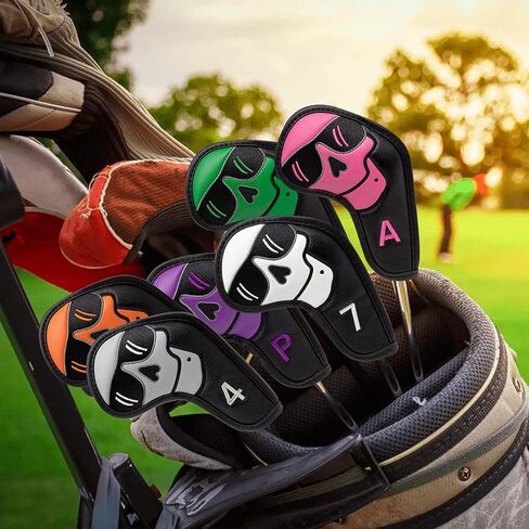 Large Skeleton Golf Club Covers, Iron Covers 10pcs/ Set, Leather Golf Iron Club Head Cover Headcover Set for Men fits Mizuno, Ping, Taylormade All Brand in Saudi Arabia