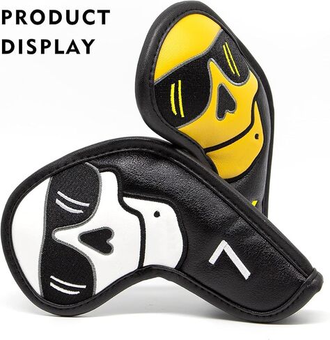 Large Skeleton Golf Club Covers, Iron Covers 10pcs/ Set, Leather Golf Iron Club Head Cover Headcover Set for Men fits Mizuno, Ping, Taylormade All Brand in Saudi Arabia