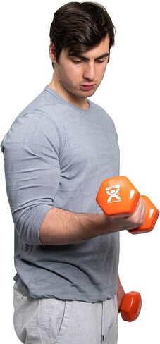 دمبل كاندو مطلي بالفينيل باللون البرتقالي بوزن 10 رطل، قطعة واحدة من الوزن المحمول لتدريب العضلات والتدريبات، معدات رياضية منزلية مرمزة بالألوان ومضادة للدوران، للمبتدئين والمحترفين... in Kuwait