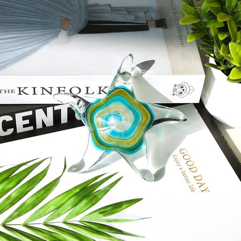 Hand Blown Art Glass Starfish Paperweight Glass Star Fish Figurines for Home Decor Gift in Kuwait
