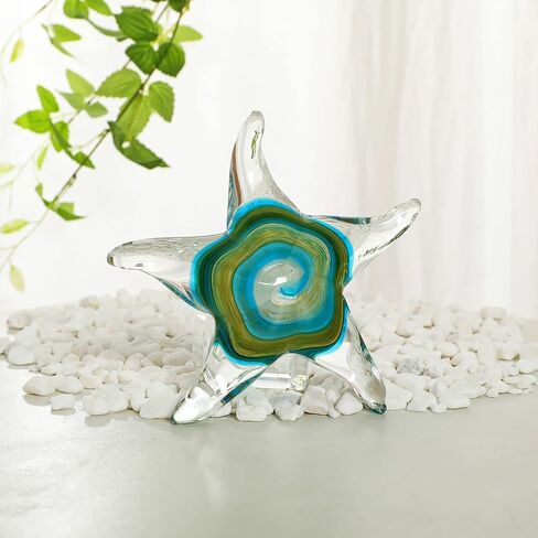 Hand Blown Art Glass Starfish Paperweight Glass Star Fish Figurines for Home Decor Gift in Kuwait