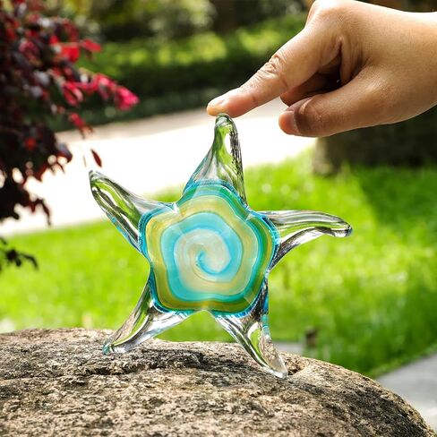 Hand Blown Art Glass Starfish Paperweight Glass Star Fish Figurines for Home Decor Gift in Kuwait