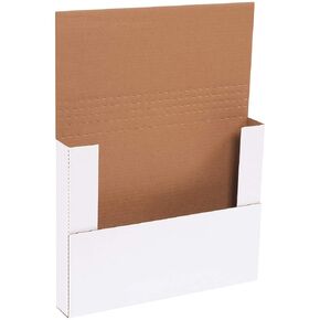 Aviditi White Easy-Fold Mailing Boxes, 14 1/4 x 11 1/4 x 2 Inches, Pack of 50, Crush-Proof, for Shipping, Mailing and Storing