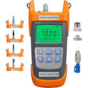 مقياس طاقة الألياف الضوئية 2 في 1 باللون البرتقالي A-G710A مع ضوء LED مدمج (-70) ديسيبل ميلي واط ~(+10) ديسيبل ميلي واط OPM مع محول ذكر FC إلى LC أنثى اختبار الكابلات الضوئية مقياس الطاقة الضوئية واجهة SC/FC/ST in Kuwait