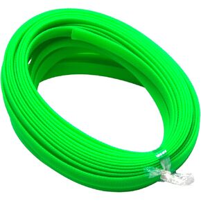 Othmro 32.8ft Length PET Flexible Braided Cable Sleeves 0.47in Width Wire Loom Sleeving and Organizers Flexible Wire Mesh Sleeves for TV Audio PC Computer Cords from Pet Chewing Fluorescent Green