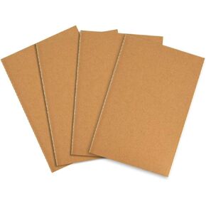 Coopay 4 Pack Journal Notebook Kraft Brown Cover Lined Notebooks Bulk for Travelers - A5 Size - 210 mm x 140 mm - 60 Lined Pages/ 30 Sheets Making Plans Writing Memos Office School Supplies