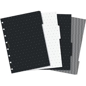 Filofax Refillable Notebook Accessory, Moonlight Collection, A5 Size, Notebook Dividers with Tabs, Set of Four (B132822)