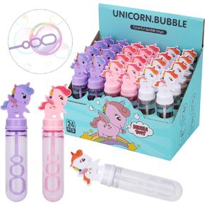 Unicorn Party Favors Unicorn Bubble Wands for Kids Goodie Bags Filler Unicorn Toy Gift Bubble Blowing Toys 24PCS