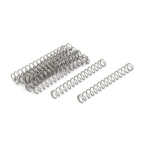 uxcell Compression Spring,304 Stainless Steel,5mm OD,0.5mm Wire Size,40mm Free Length,Silver Tone,10Pcs