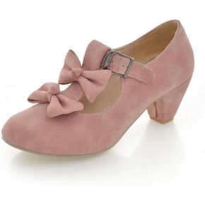 Woman's Low Heel Vintage Lolita Shoes Cute Bowknot Mary Jane Shoes