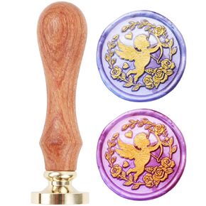 Wax Seal Stamp, LONBEIIFY Rose Clock Wax Stamp Retro Wood Sealing Stamp for Wedding Envelopes Invitation Decoration