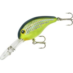 BANDIT LURES Crankbait Series 100 200 & 300 Bass Fishing Lures, Chartreuse Fleck, Series 300 (Dives to 12'), (BDT3D66)