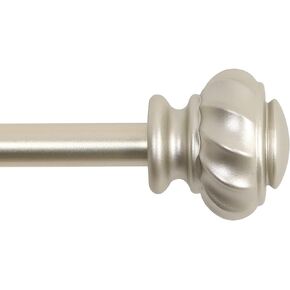 H.VERSAILTEX Window Curtain Rods for Windows 48 to 86 Inches Splicing Adjustable 3/4 Inch Diameter Single Window Curtain Rod Set with Decorative Ribbed Knob Finials, Pewter