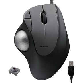 ELECOM Ergonomic Comfort Design Trackball IST Wired USB-A Connection, Smooth Tracking with Ruby Ball Bearing, 36mm Ball, Thumb Control, Compatible for Windows, PC, and Mac Black (M-IT10URBK)