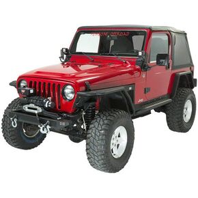 Fishbone Offroad Jeep TJ Winch Plate Steel 97-06 Wrangler TJ Black Textured Powdercoat Piranha Series - FB21052