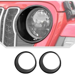 JeCar Headlight Covers for 2024+ Jeep Wrangler JL Headlight Bezel Trim Accessories (Black)