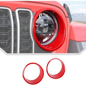 أغطية المصابيح الأمامية من JeCar لعام 2024+ ملحقات حافة المصباح الأمامي Jeep Wrangler JL (أسود)