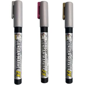 GSI Creos Gundam Hologram Pen EX Hologram Silver XGM201, Hologram Red XGM202, Hologram Yellow XGM203 Set of 3 with Original Stylus Ballpoint Touch Pen