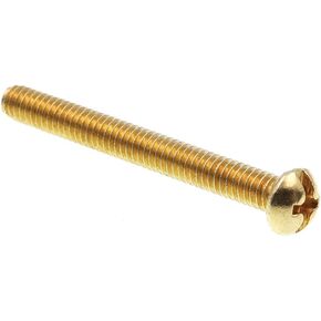 Prime-Line 9003778 Machine Screw, Round Head, Slotted/Phillips Combo, #8-32 X 1-1/2 in, Solid Brass, Pack of 25