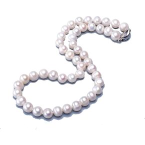 Pearl Necklace, Genuine Pearls Strand .29''-.33'', Classic Delicate Elegant Pearl Jewelry for Women Girls Birthday Wedding Holiday Gifts