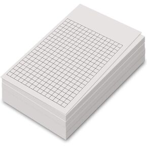 White Grid Vertical Index Cards, 3" X 5" Inches | 100 Sheets Per Pack