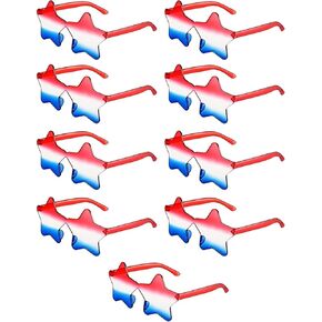 9 Pack Star Shaped Sunglasses Rimless Star Glasses Pentagram Glasses for 4th of July Decorations Patriotic Party Favors