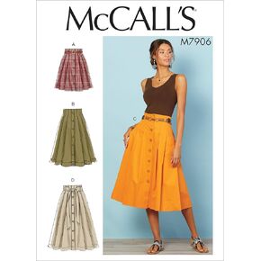 McCall Pattern Women's Pleated Skirt, Sizes 6-14 Sewing Pattern