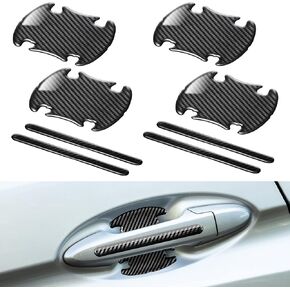 8 قطع من واقيات مقبض باب السيارة من ألياف الكربون السميكة المضادة للخدوش من سبورتار، طبقة واقية لمقابض الأبواب وأكواب مقابض الأبواب، أسود in Kuwait