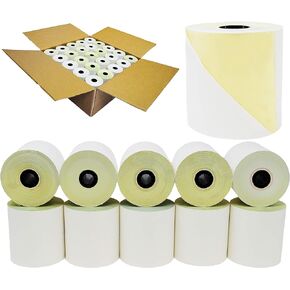 (300 Rolls) Two ply carbonless rolls, 3 x 95 feet Carbonless White/Canary, 300 Rolls Per Carton BuyRegisterRolls
