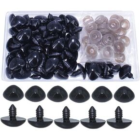 Bestartstore 50pcs 16x19mm Black Plastic DIY Dog Nose Safety Nose for Stuffed Animals Making Craft