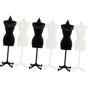 6pcs Bracket Mannequin Dress Form Doll Clothes Form Shelf Miniature Mannequin Model Clothing Mannequin Stand Doll Dress Support Mini Display Rack Small Mannequin Stand Black