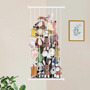 Stuffed Animal Storage, Toy Storage Organizer Large Hanging Plush Storage - Metal Length Adjustable Stuffed Animal Holder Cage Shelf for Nursery Room Bedroom Playroom Wall Decor