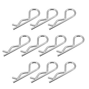 uxcell Clip Pins 3.5mm Wire Carbon Steel 75mm Length Trailer R Shaped Spring Cotter Tractor Mower Fastener Hardware Silver Tone 10pcs