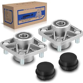 Club Car Front Wheel Hub Assembly with Bearings, Golf Cart Front Wheel Bearing for Club Car DS & Precedent 2003-up, Tempo 2018-up, Gas & Electric Models, OEM# 102357701（2PCS）