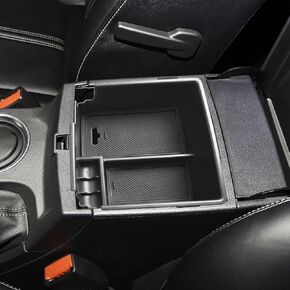 Upgraded Center Console Organizer Tray Compatible with Ford Ranger 2019-2023 XL XLT Lariat Accessories, Insert Coin Holder Secondary Storage Box Armrest Storage Console Tray, Black
