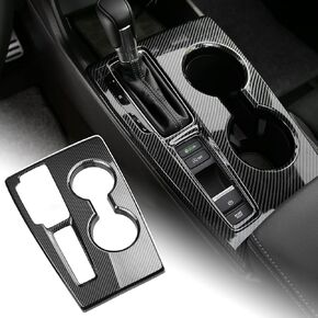 CKE for Honda Civic 2022 2023 2024 with CVT Car Auto Center Console Cover Gears Panel Gear Shift Knob Cover Trims for Honda Civic Accessories -Carbon Fiber Style